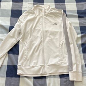 The North Face Women's White Jacket with Gray Stripe